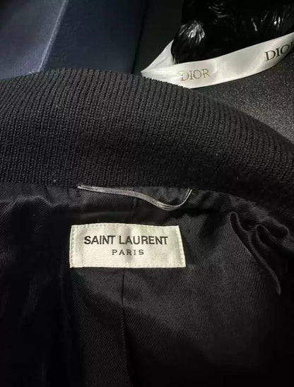 Saint Laurent Paris Black and white baseball jersey