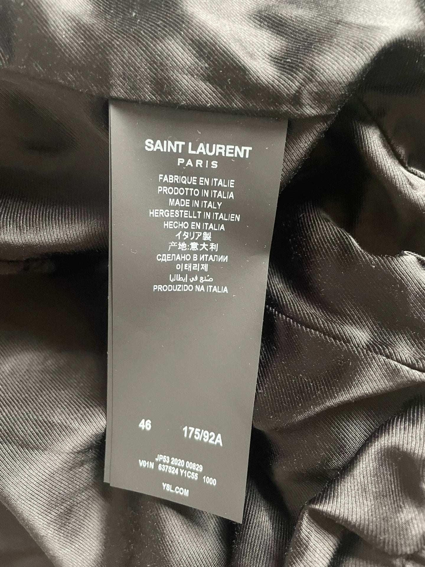 Saint Laurent Paris Surface printed silk jacket