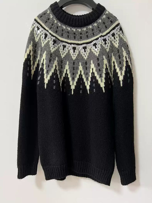 Saint Laurent Paris Sequined ethnic style sweater