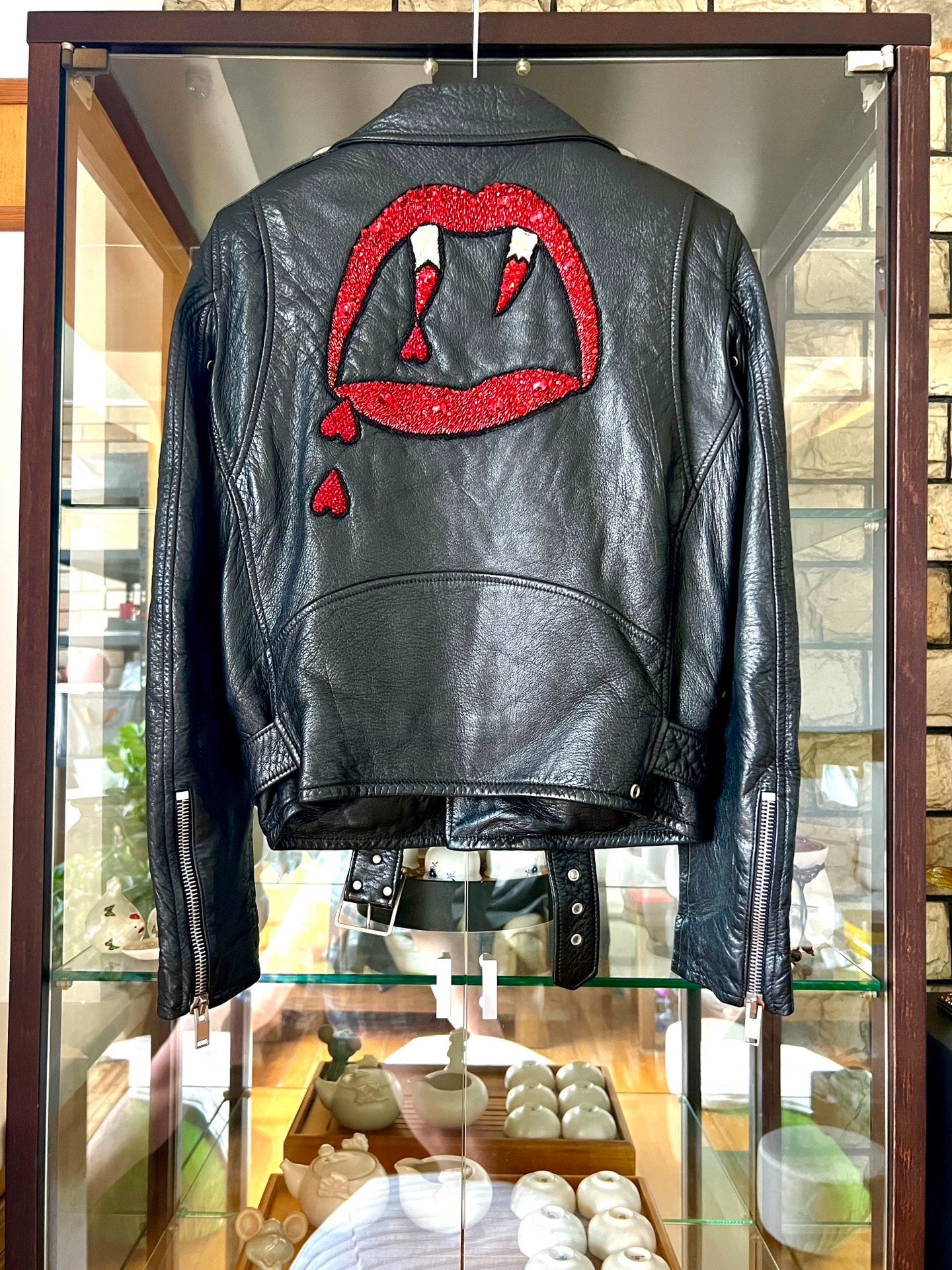 Saint Laurent Paris 16fw Blood Teeth Leather Jacket