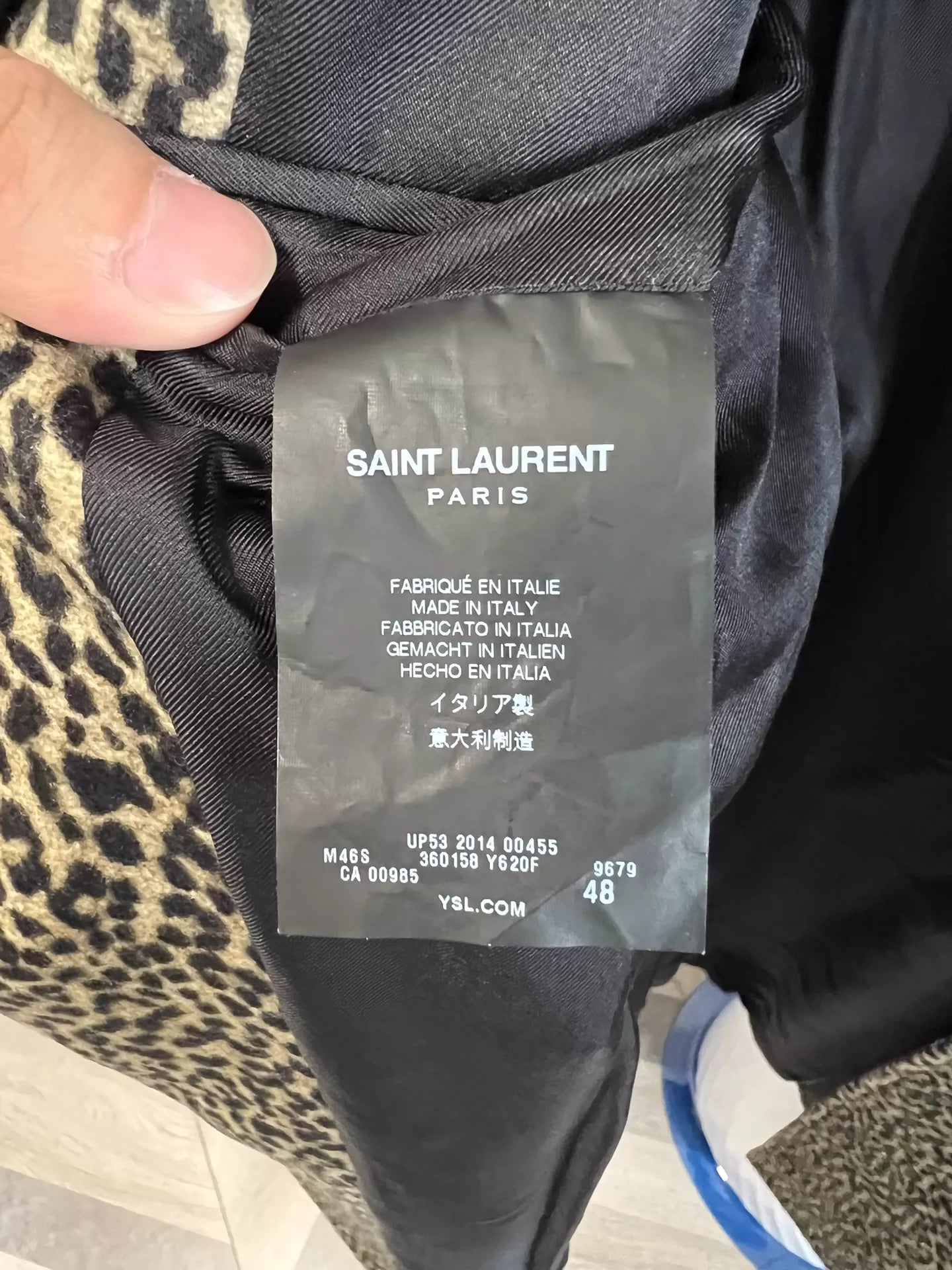 Saint Laurent Paris Leopard print coat