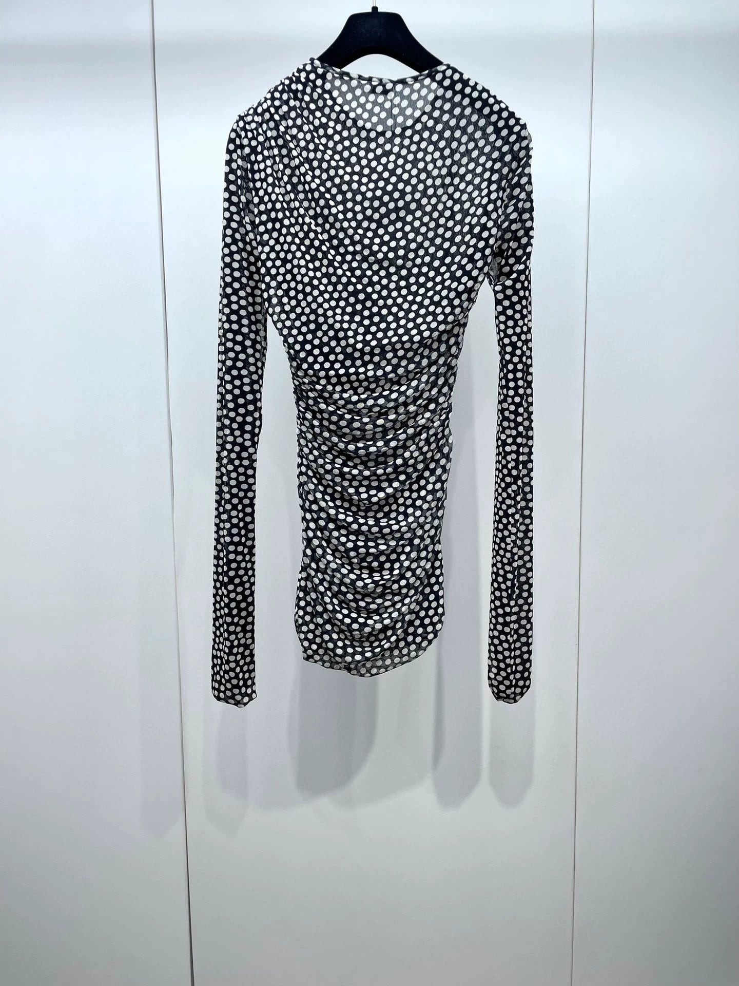 Saint Laurent Paris Polka dot mesh dress