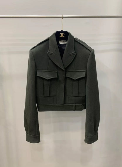 Saint Laurent Paris Dark green wool jacket