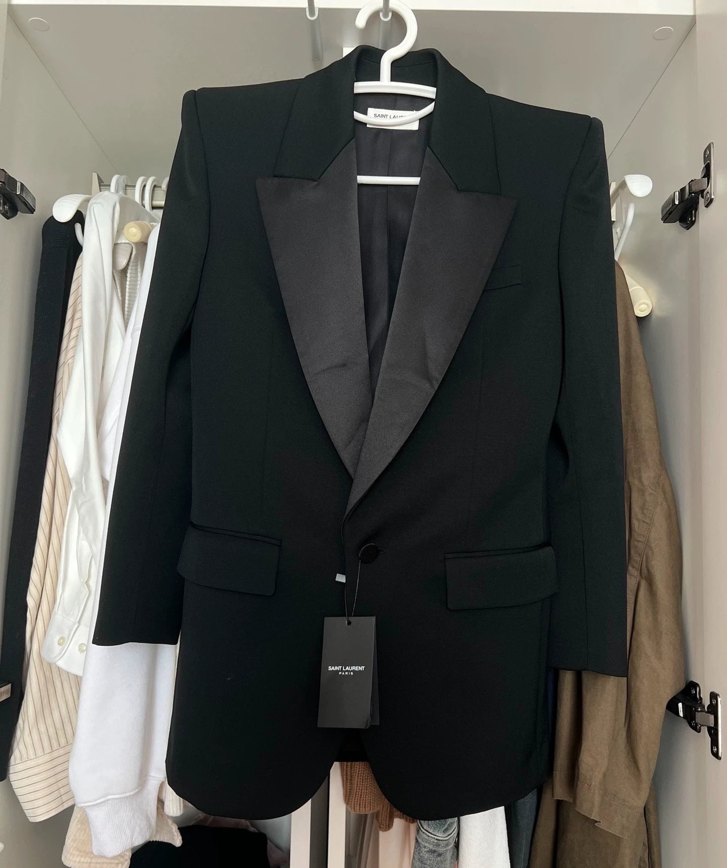 Saint Laurent Paris Wool single breasted smoking suit jacket