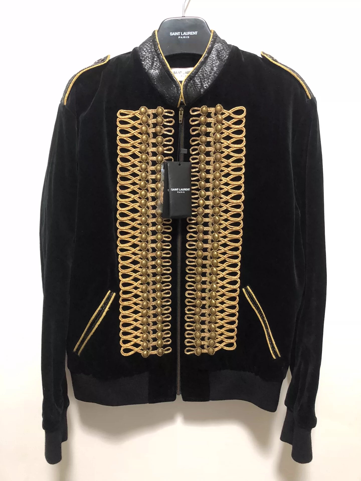 Saint Laurent Paris16FW Palace Black Velvet Jacket