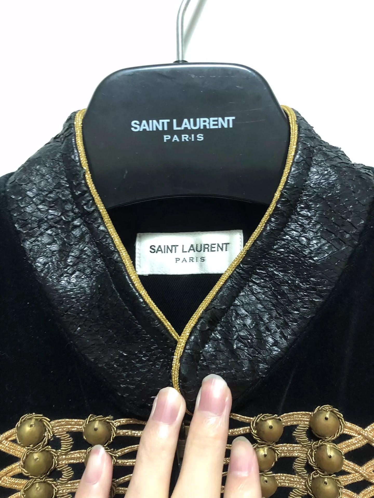 Saint Laurent Paris16FW Palace Black Velvet Jacket