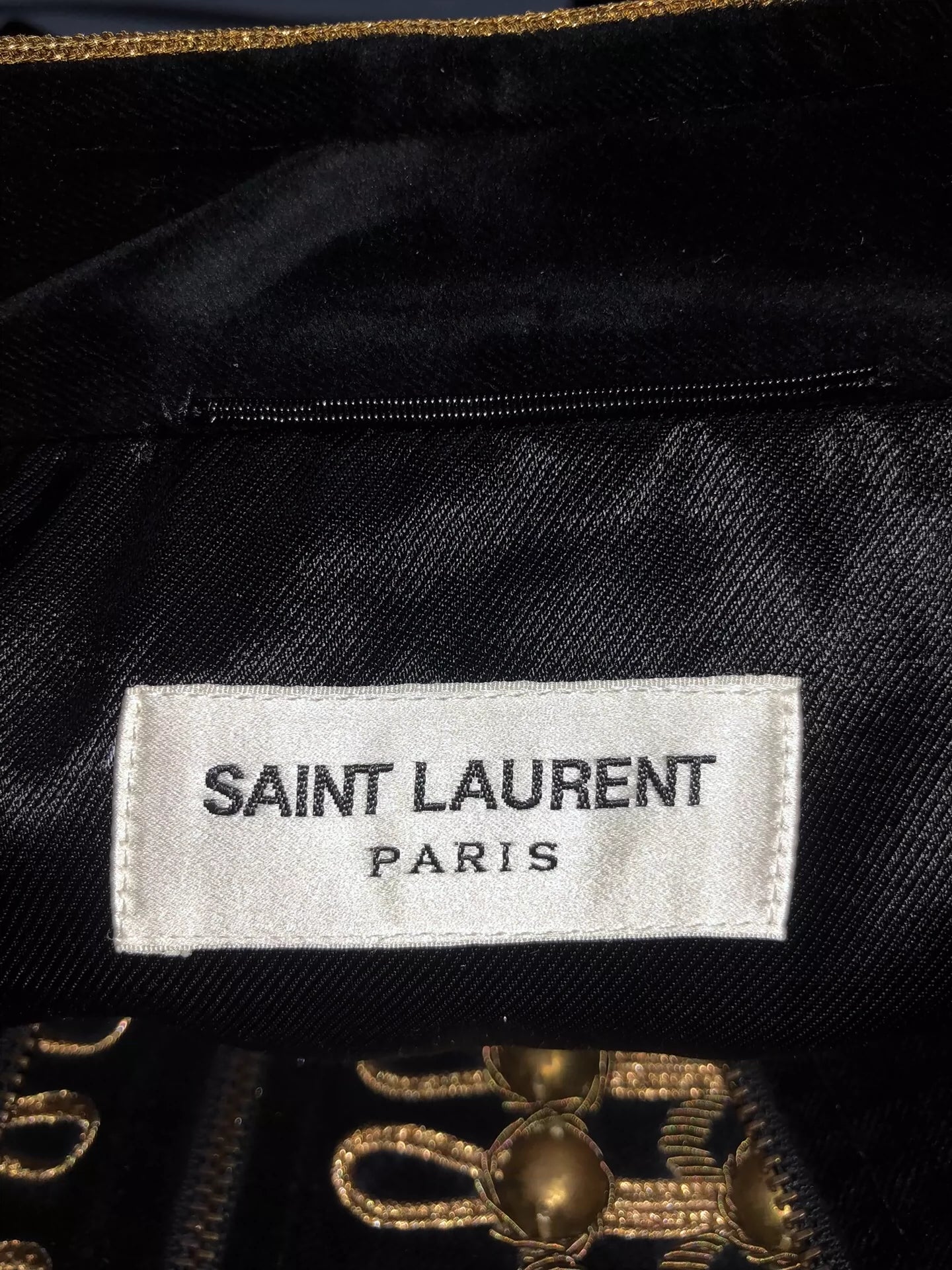 Saint Laurent Paris16FW Palace Black Velvet Jacket