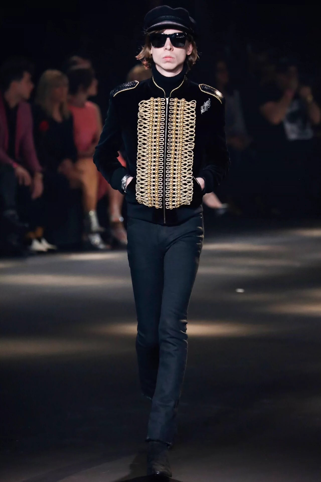 Saint Laurent Paris16FW Palace Black Velvet Jacket