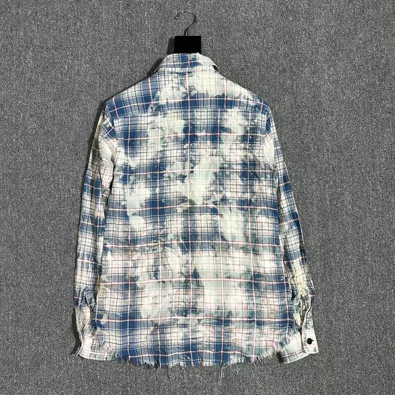 Saint Laurent Paris Blue plaid rendered shirt