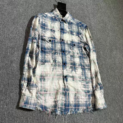 Saint Laurent Paris Blue plaid rendered shirt