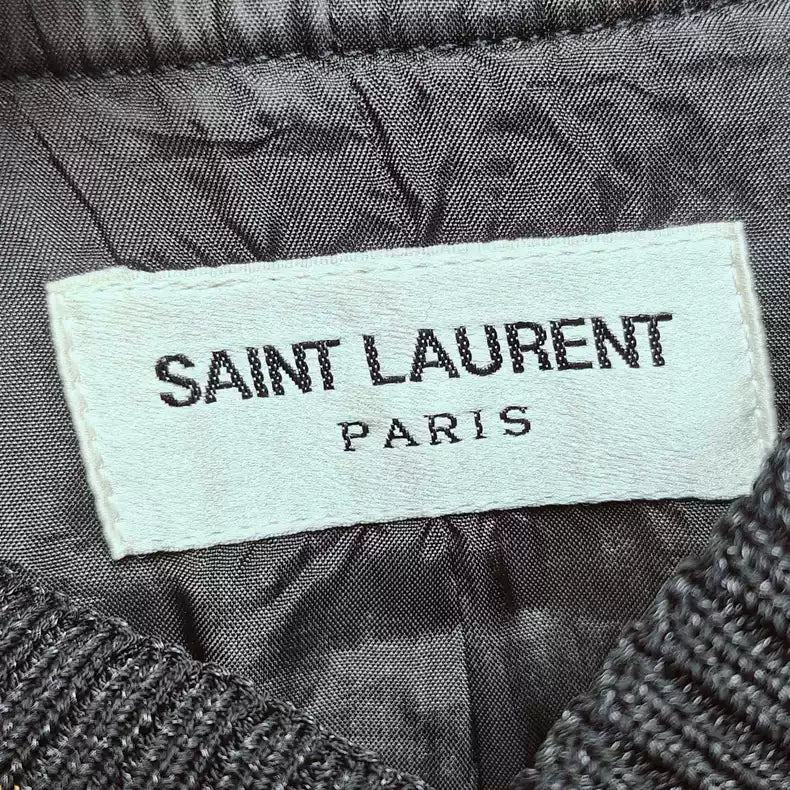 Saint Laurent Paris Eagle Tiger Fighting Velvet Baseball Jacket