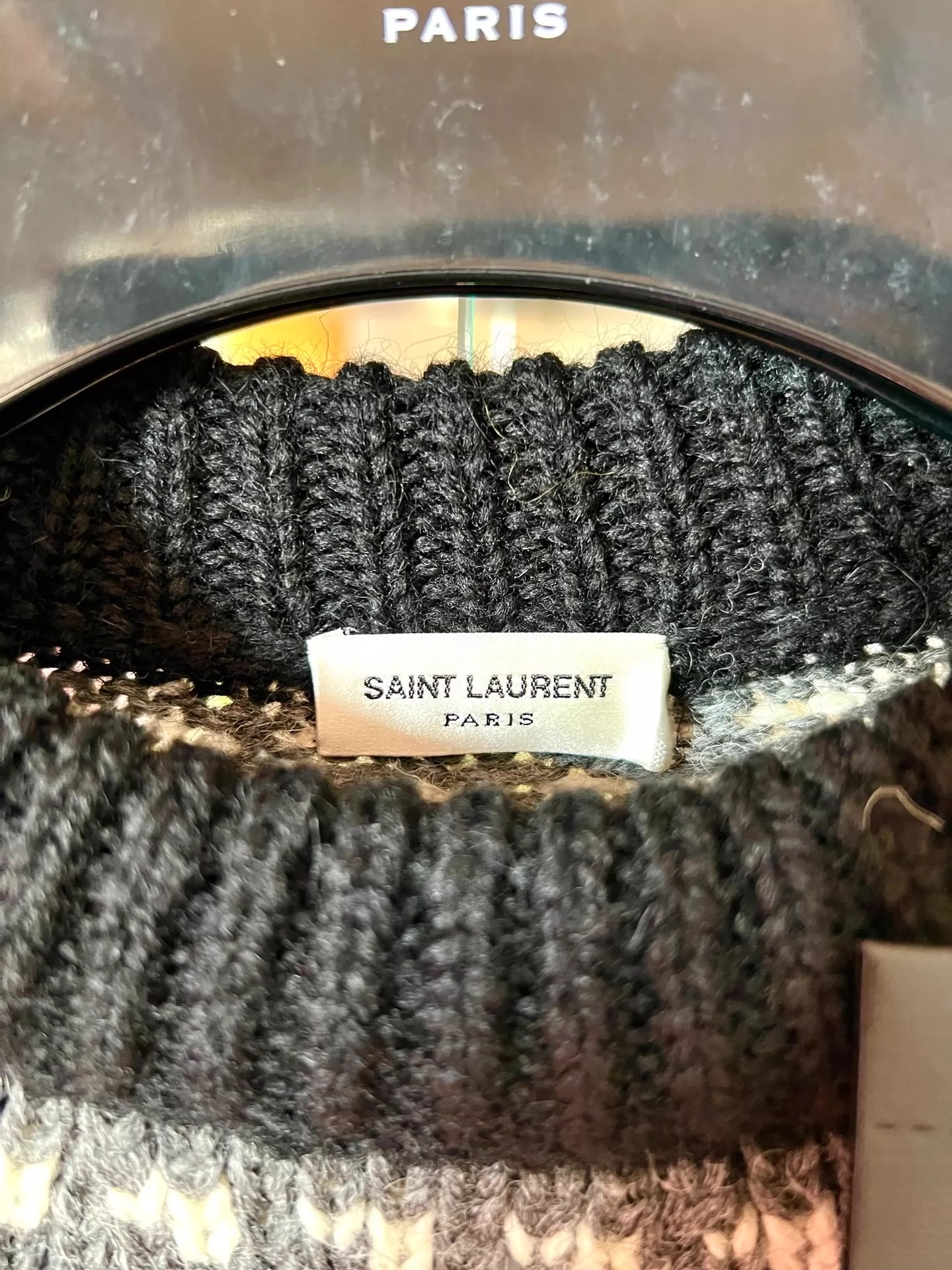 Saint Laurent Paris 16FW ethnic style wool flake sweater