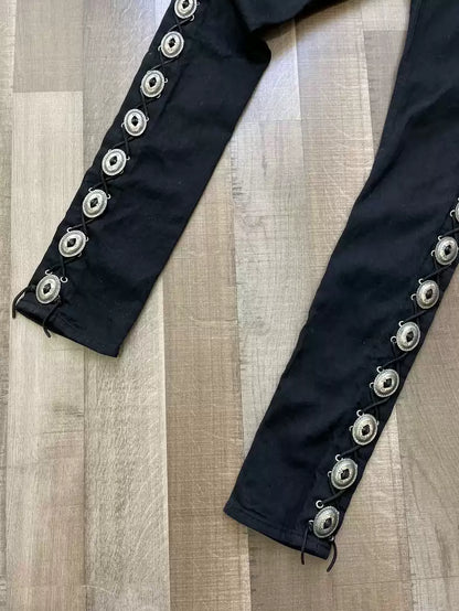 Saint Laurent Paris D02 vintage western element silver buckle jeans from the first year