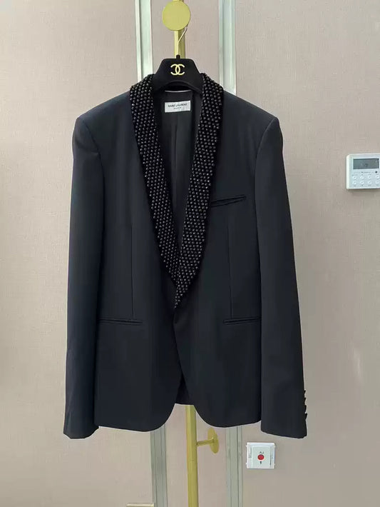 Saint Laurent Paris Heavy duty diamond collar men's suit