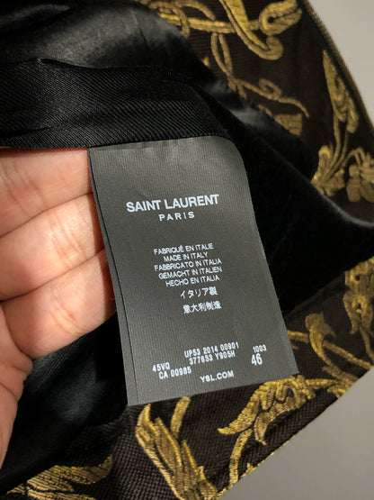 Saint Laurent Paris Black Dragon Totem Embroidered Short Jacket