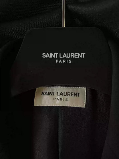 Saint Laurent Paris 2016 black gun collar smoking suit