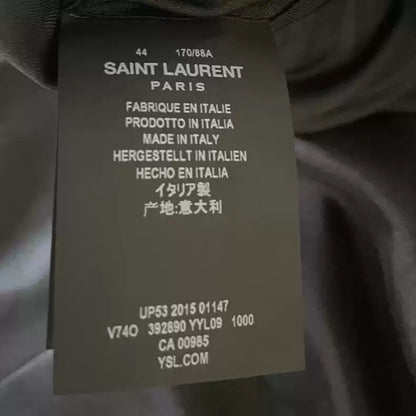 Saint Laurent Paris 2016 black gun collar smoking suit