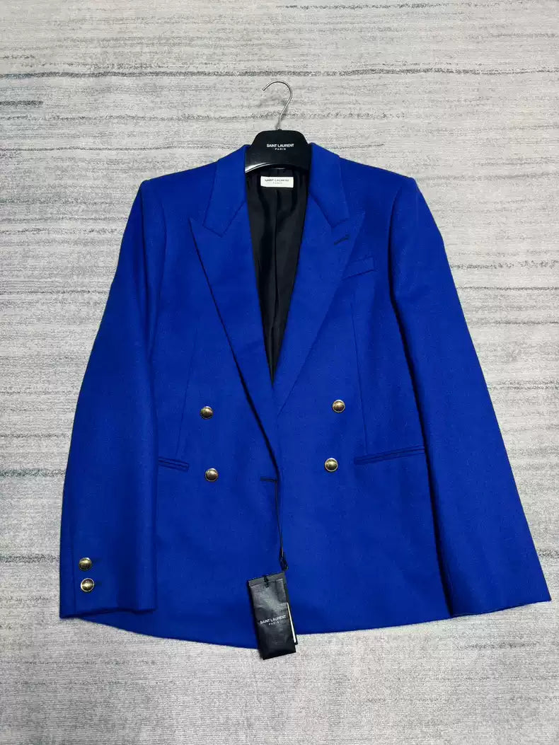 Saint Laurent Paris 21FW poster style Klein blue suit