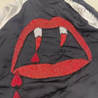 Saint Laurent Paris Blood Teeth Silk Jacket