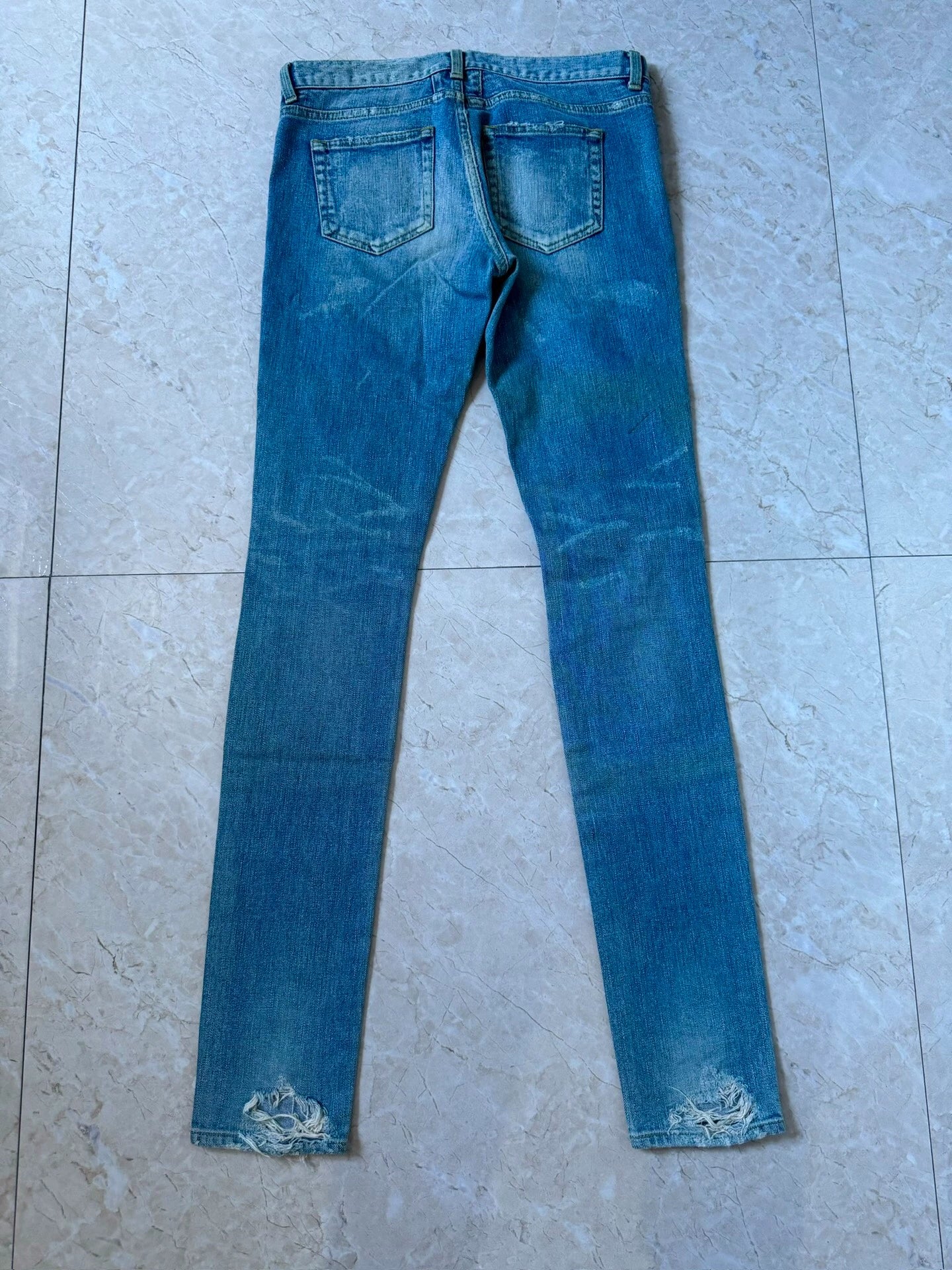 Saint Laurent Paris 14SS Cat Claw Destruction Blue Jeans