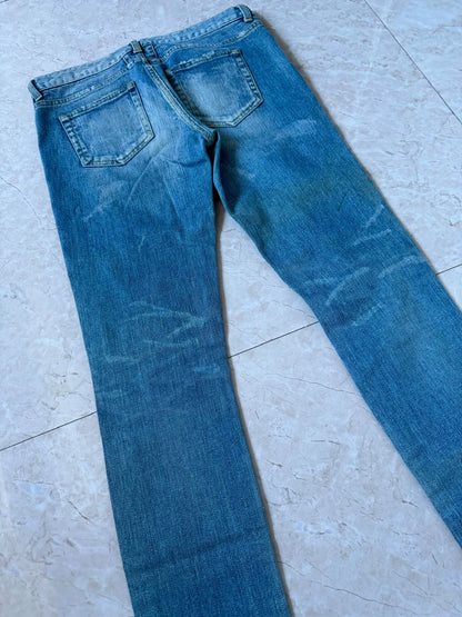 Saint Laurent Paris 14SS Cat Claw Destruction Blue Jeans