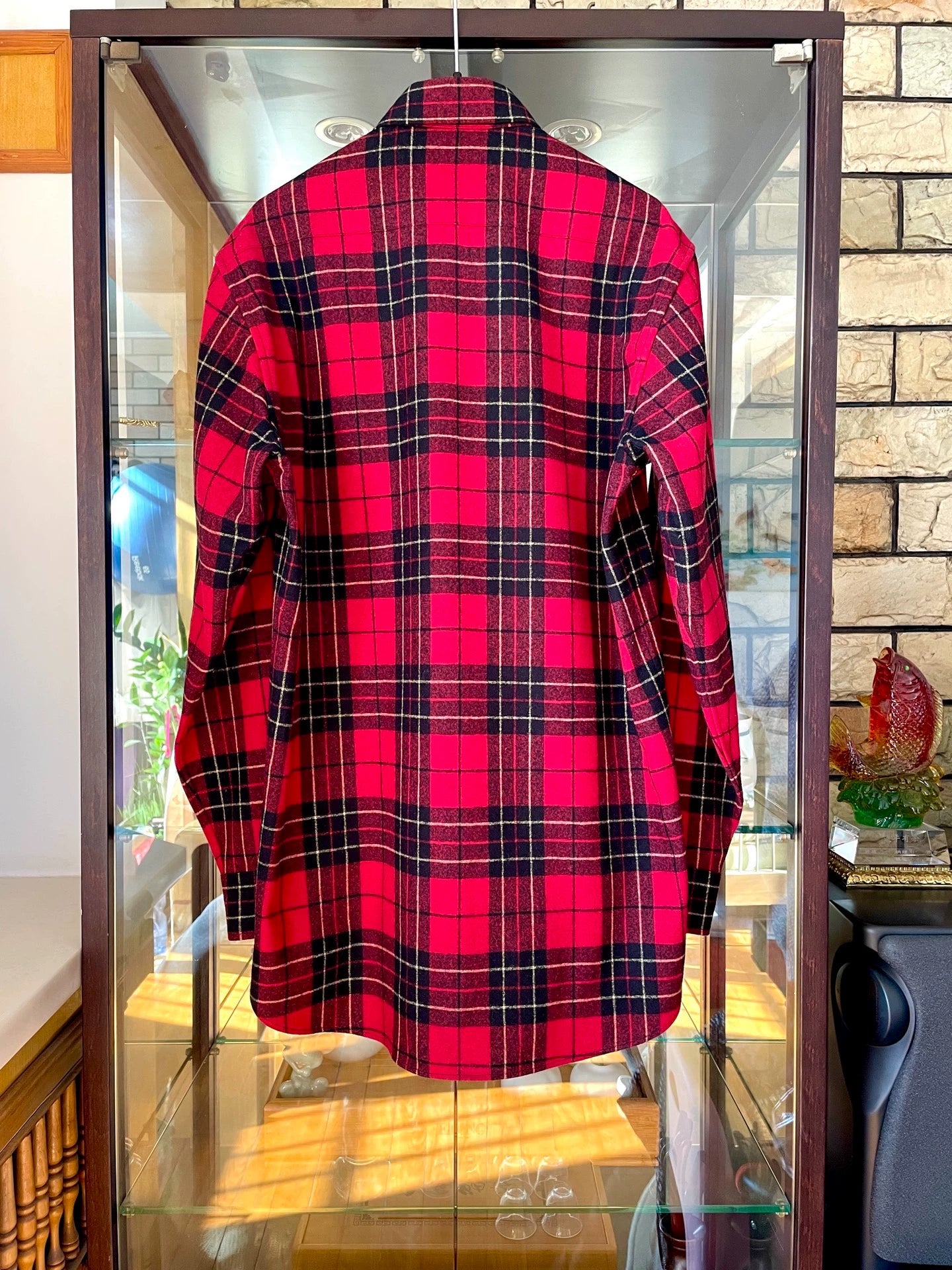 Saint Laurent Paris 13FW Year Black and Red Wool Checkered Shirt