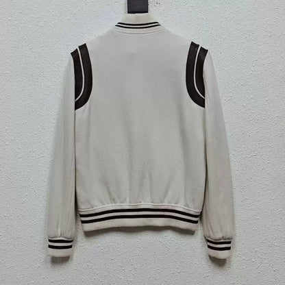 Saint Laurent Paris Black striped white baseball jacket