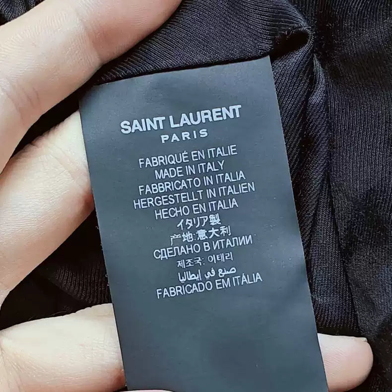 Saint Laurent Paris Black striped white baseball jacket