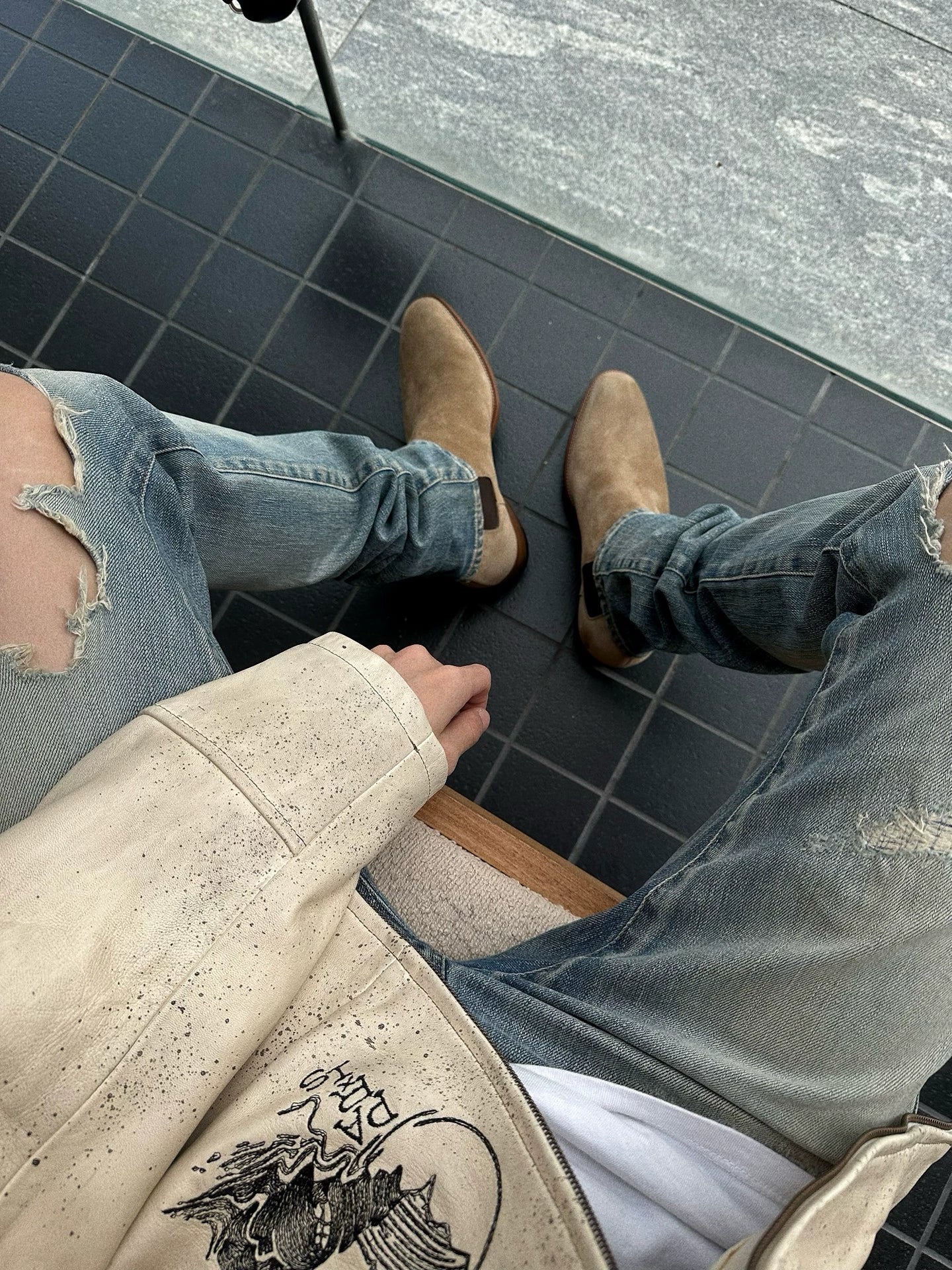 Saint Laurent Paris D02 ripped jeans