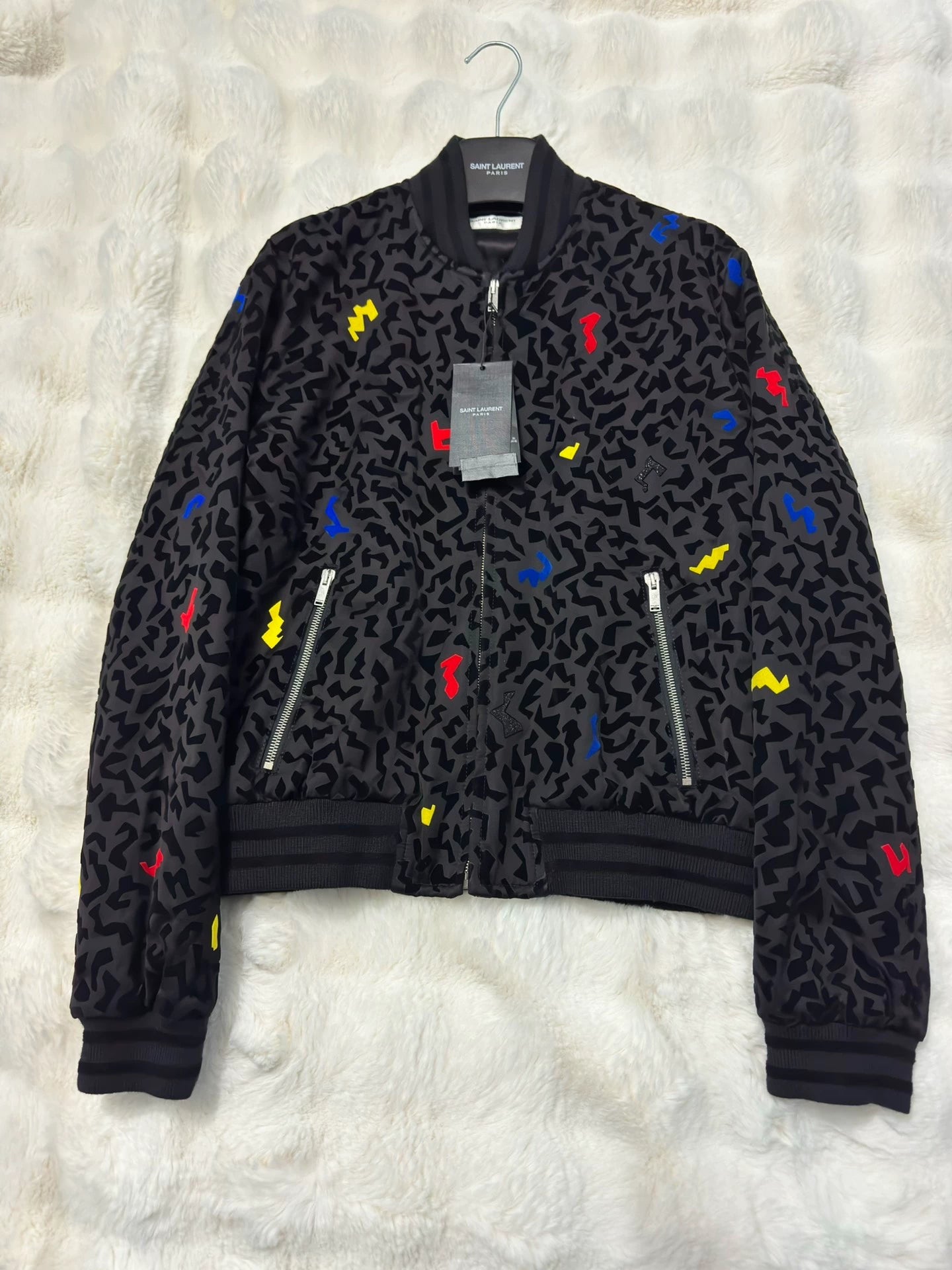 Saint Laurent Paris Xiu style heavy industry baseball jacket