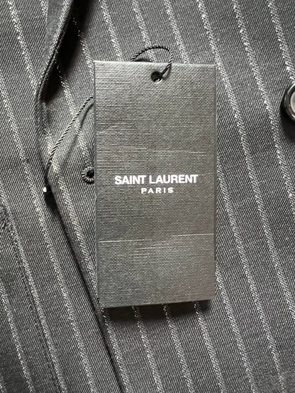 Saint Laurent Paris 19 runway silver double breasted suit jacket