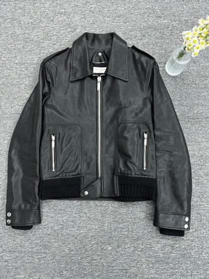 Saint Laurent ParisFur integrated pilot jacket