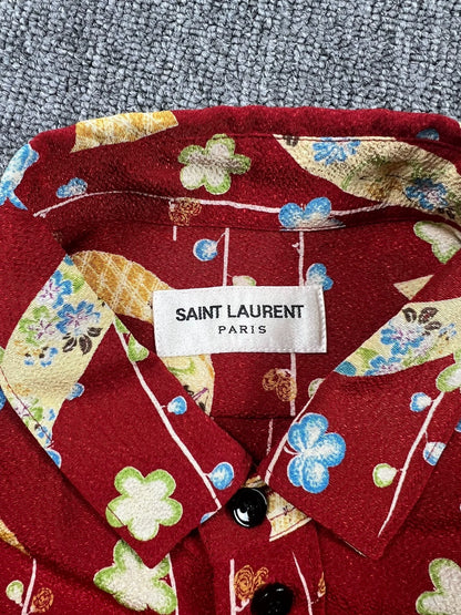 Saint Laurent Paris 16ss floral painting shirt