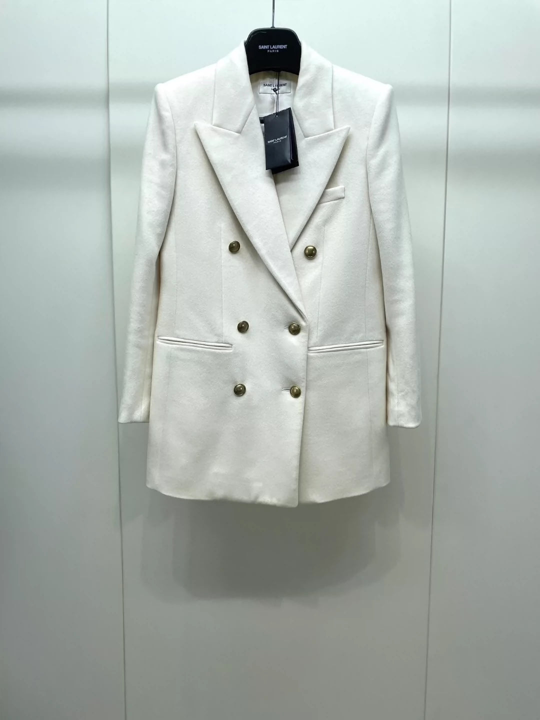 Saint Laurent Paris White double button woolen suit jacket