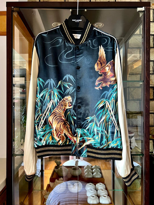 Saint Laurent Paris 16ss Tiger Eagle Silk Jacket