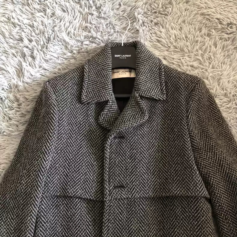 Saint Laurent Paris 17fw Double woven wool coat