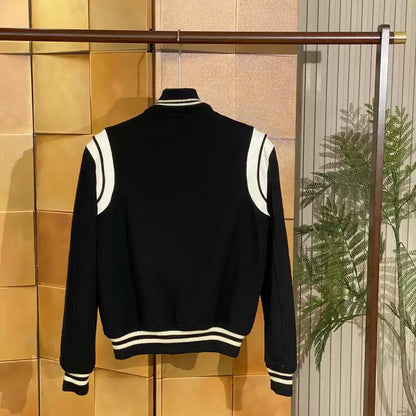 Saint Laurent Paris Leather baseball jersey