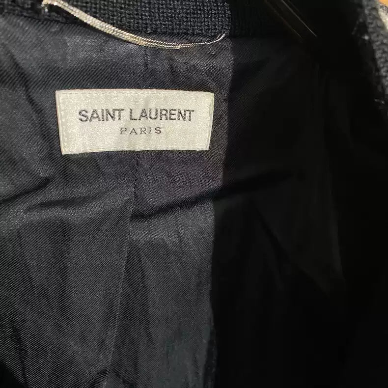 Saint Laurent Paris Leather baseball jersey