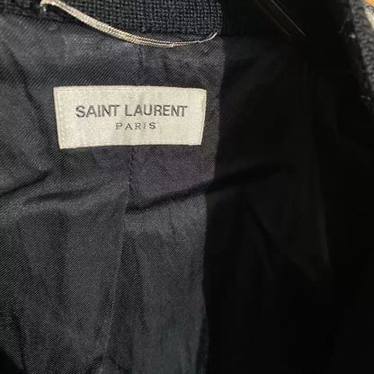 Saint Laurent Paris Leather baseball jersey