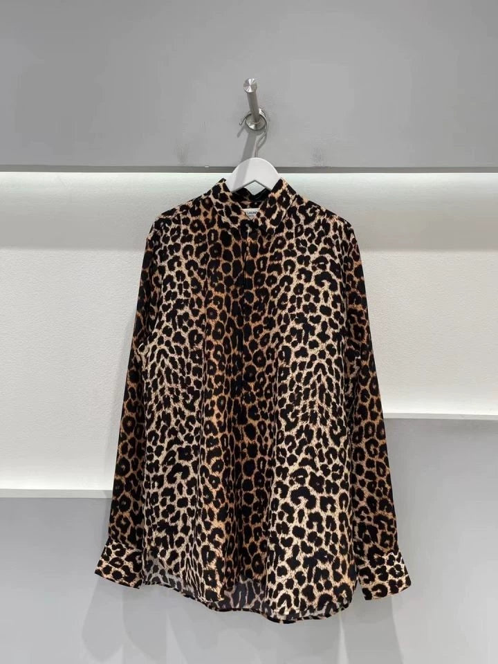 Saint Laurent Paris Leopard print shirt