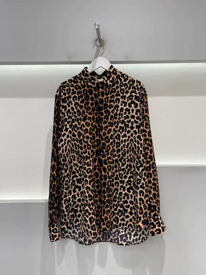 Saint Laurent Paris Leopard print shirt