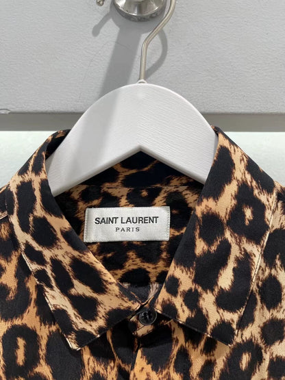 Saint Laurent Paris Leopard print shirt