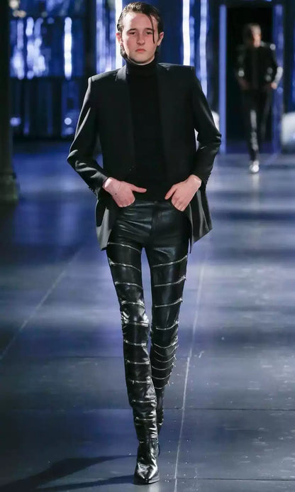 Saint Laurent Paris 15 Autumn/Winter Nine Zipper Leather Pants