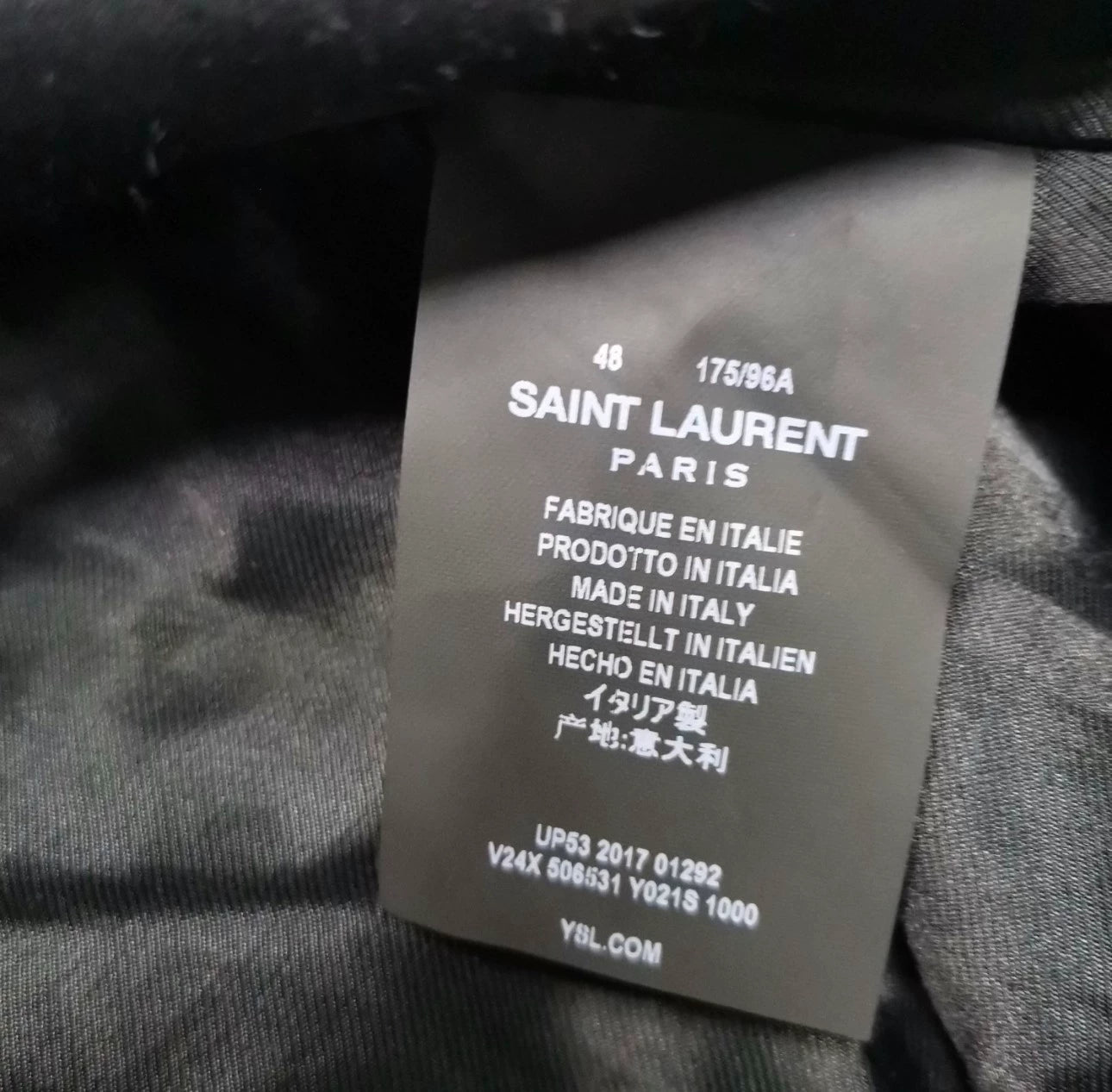 Saint Laurent Paris Ribbed pocket pilot jacket