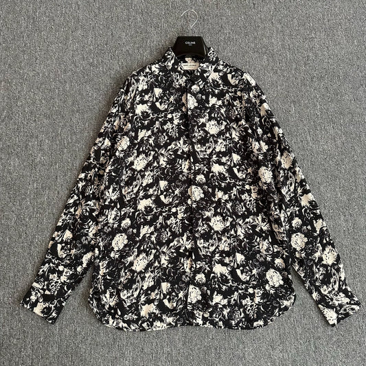 Saint Laurent Paris French Rose Printed Shirt