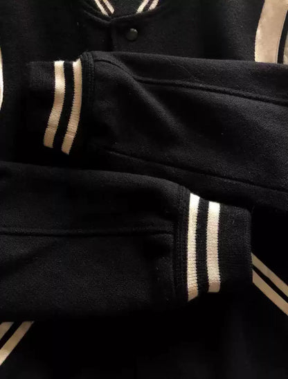 Saint Laurent Paris Black and white baseball jacket