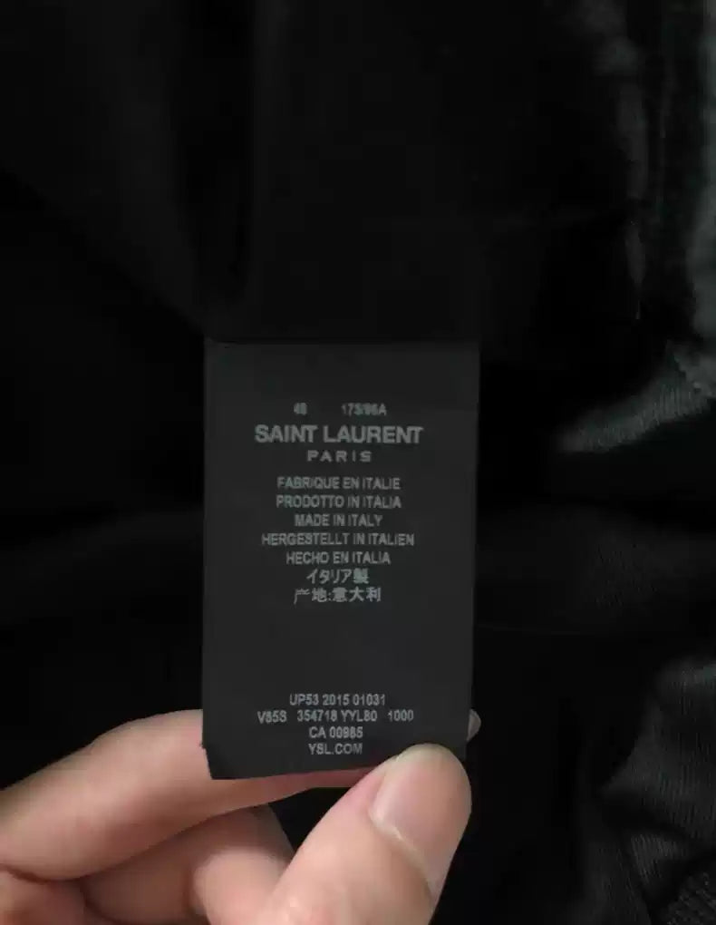 Saint Laurent Paris Black and white baseball jacket