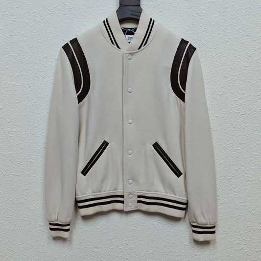 Saint Laurent Paris White baseball jacket