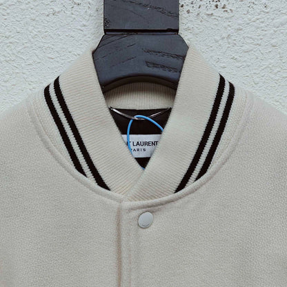 Saint Laurent Paris White baseball jacket