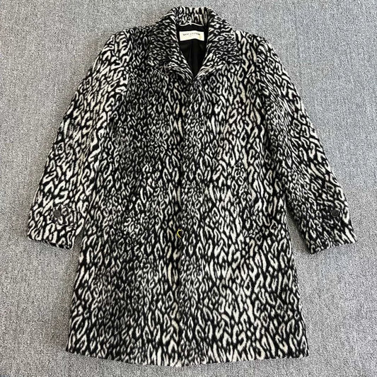 Saint Laurent Paris15fw fashion show snow leopard print coat